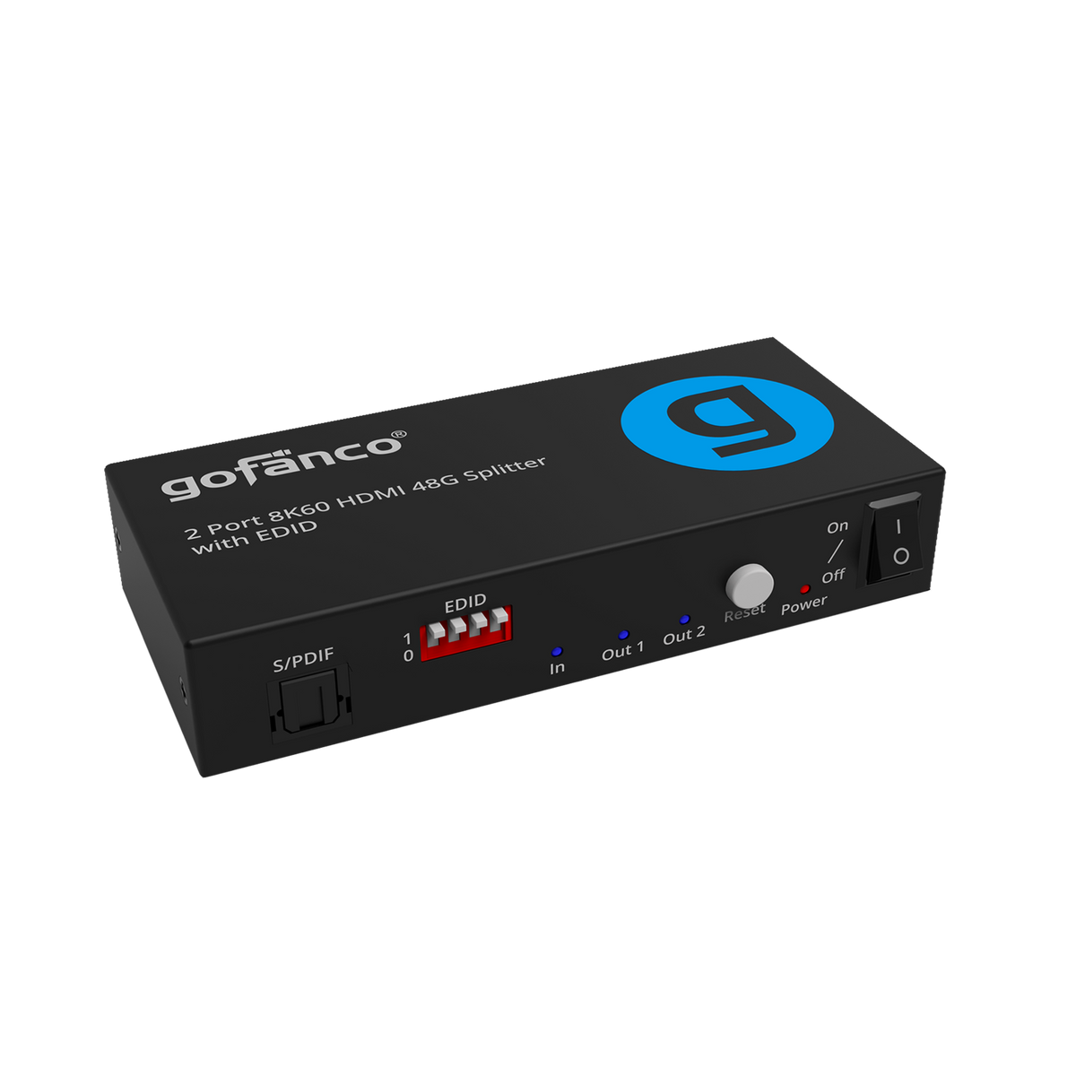 2 Port 8K60 HDMI 48G Splitter with EDID