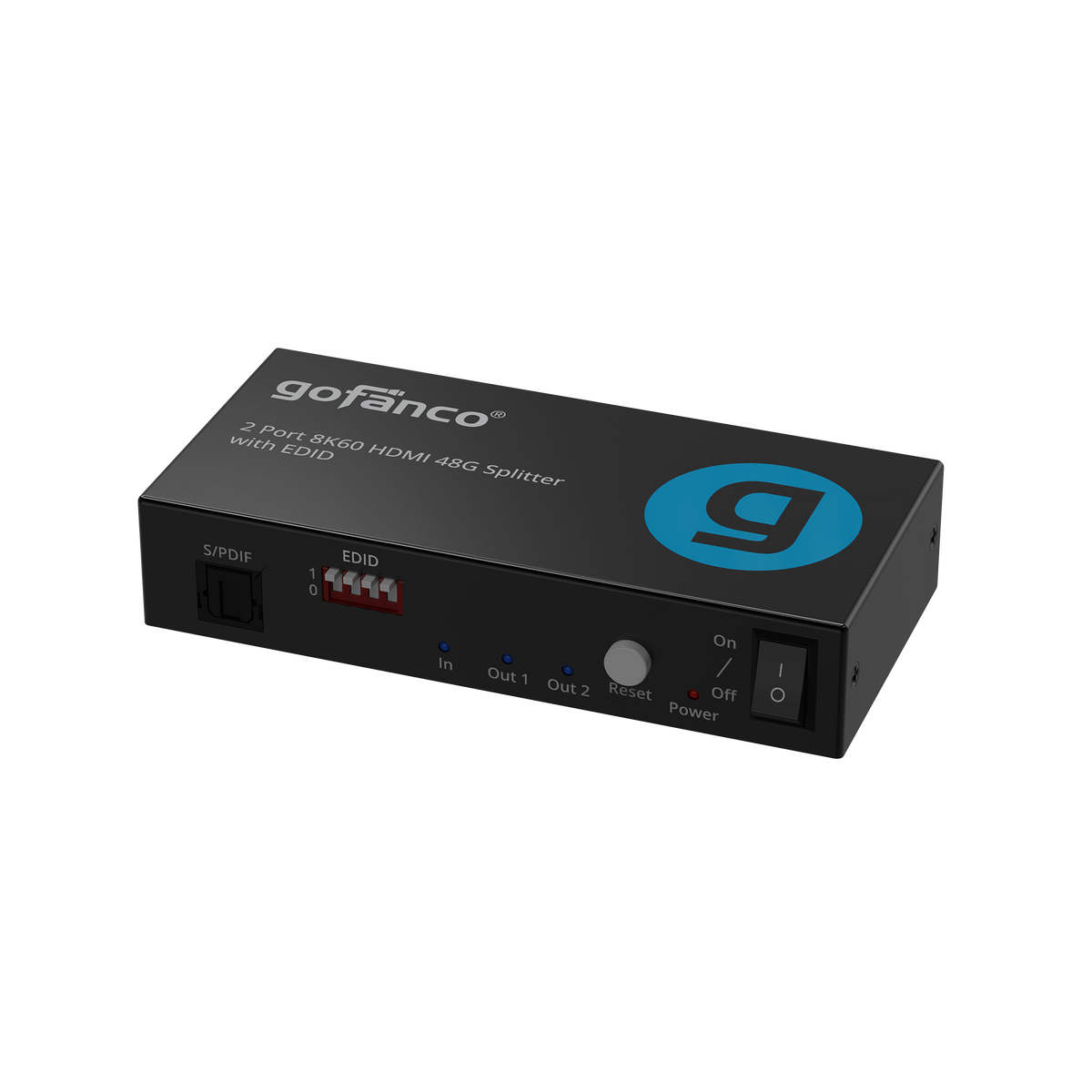 2 Port 8K60 HDMI 48G Splitter with EDID