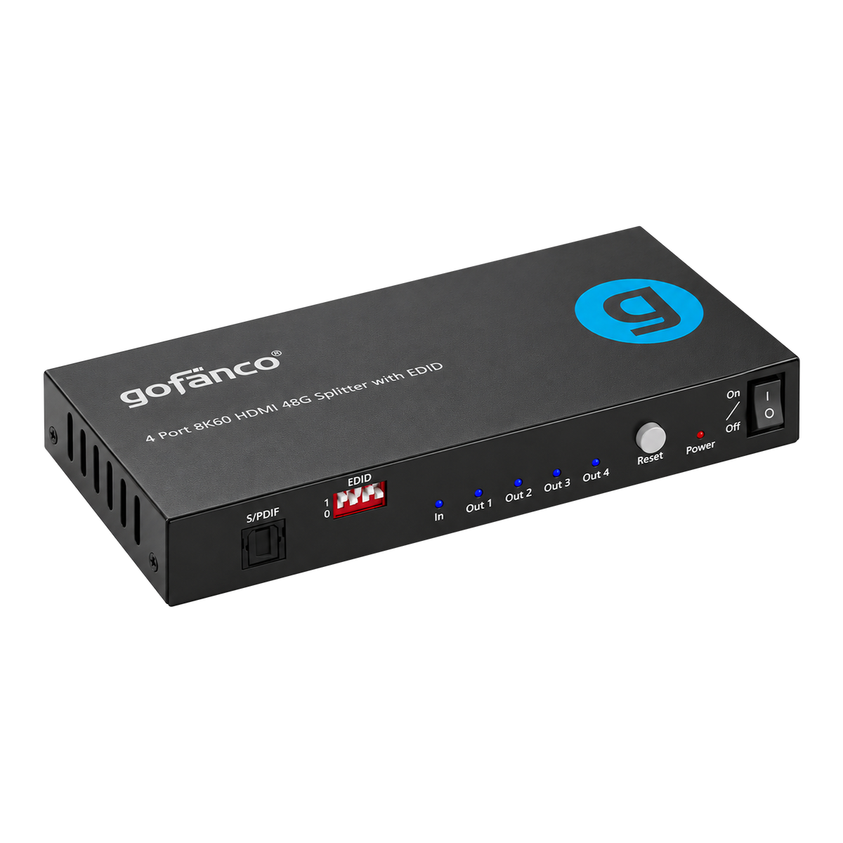 4 Port 8K60 HDMI 48G Splitter with EDID