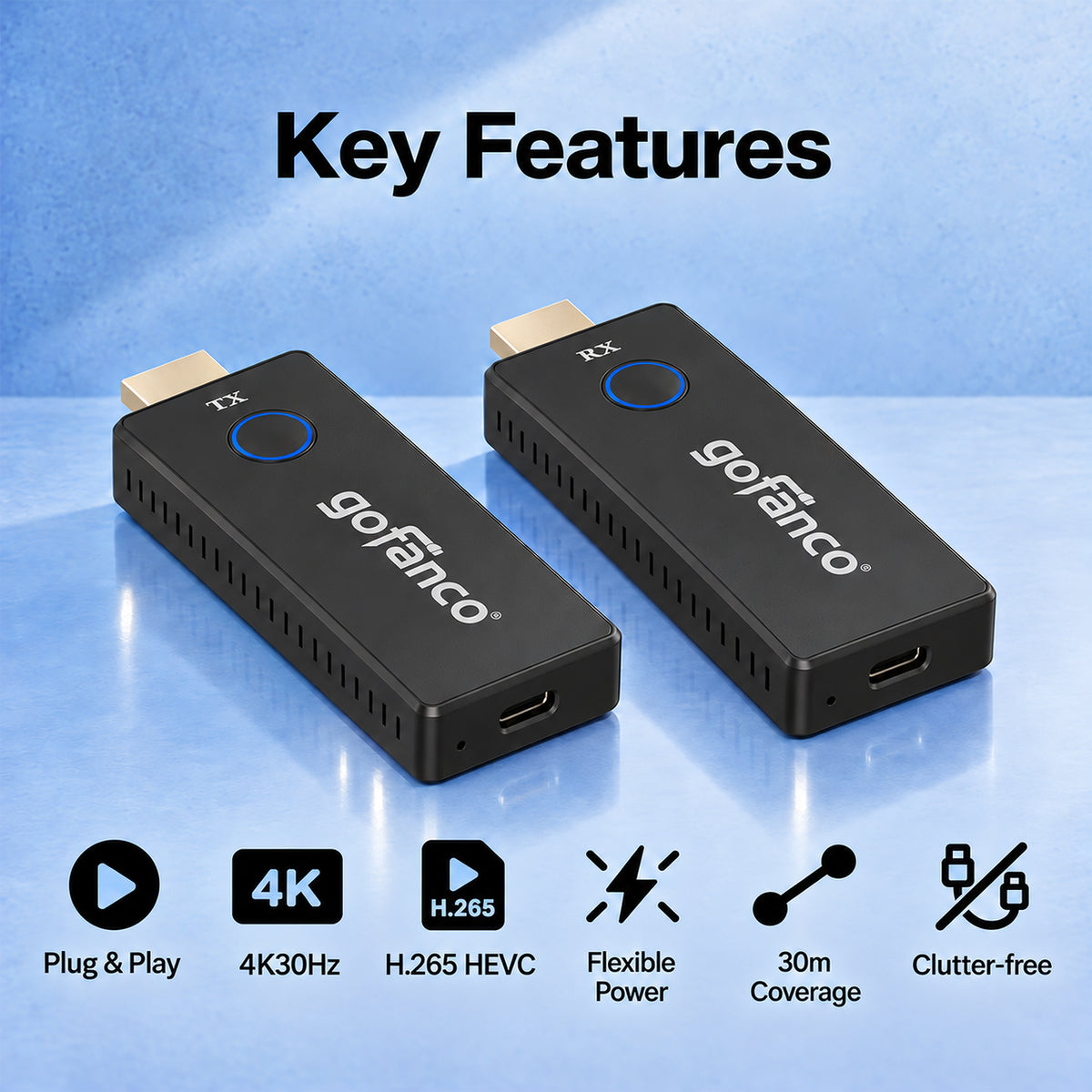 Wireless 4K HDMI Dongle Extender Kit - 98ft (30m)