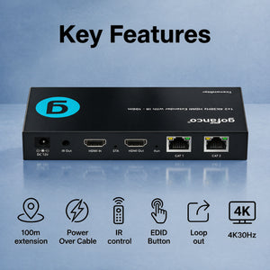 1x2 4K30Hz HDMI Extender with IR - 100M