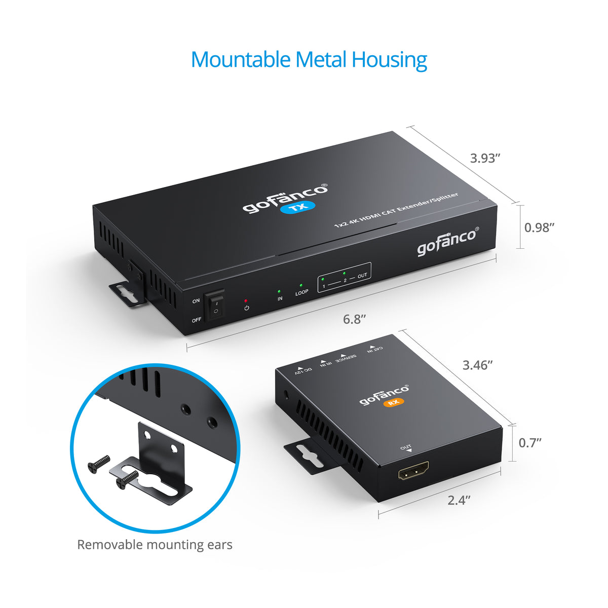 1x2 HDMI 2.0 CAT Extender/Splitter – 35m