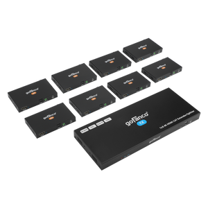 1x8 HDMI 2.0 CAT Extender/Splitter (1x Transmitter & 8x Receivers) - 60m (197ft) for 4K60Hz - 1080p up to 90m (295ft)