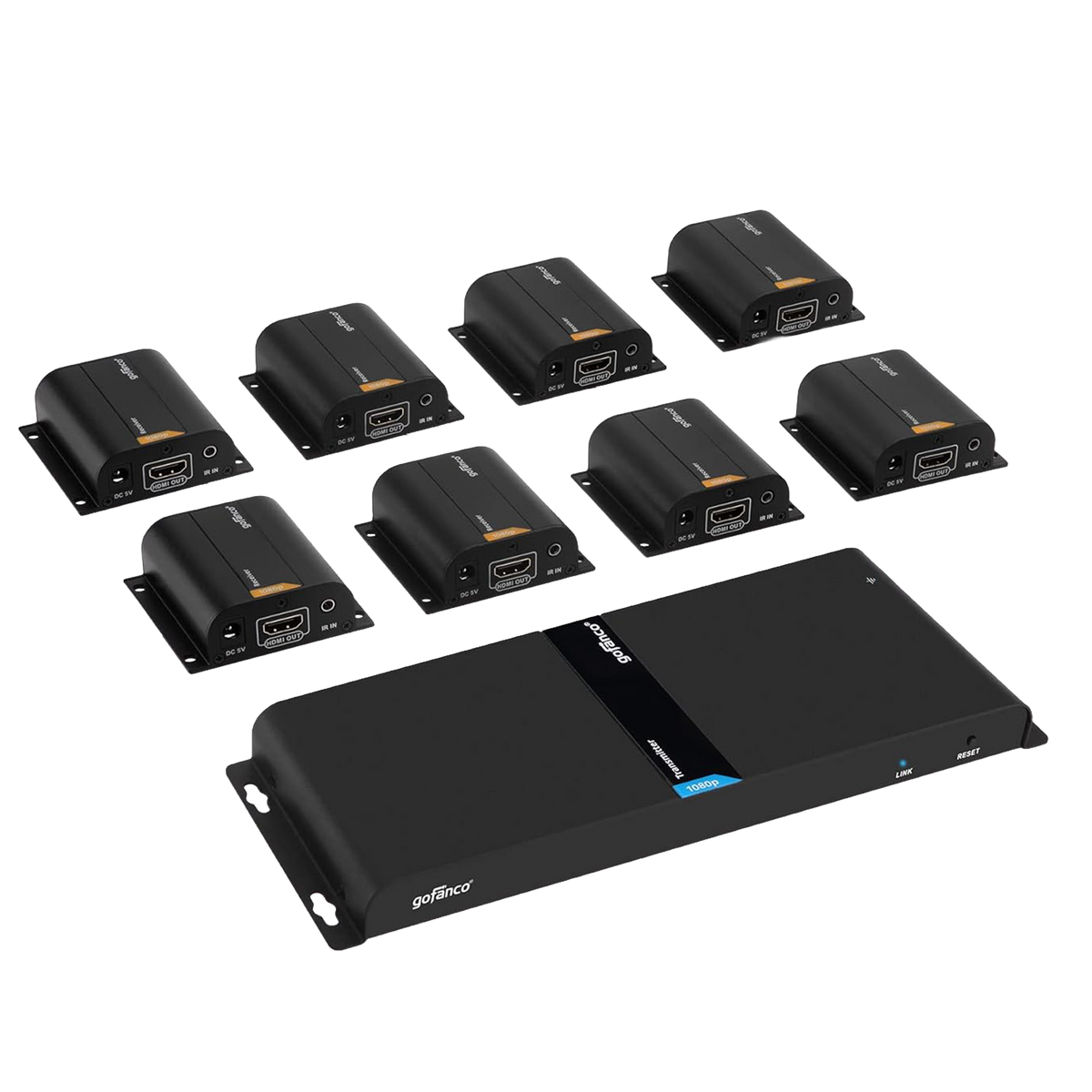 8-Port HDMI Extender/Splitter over CAT5e/6 with Loopout-40M