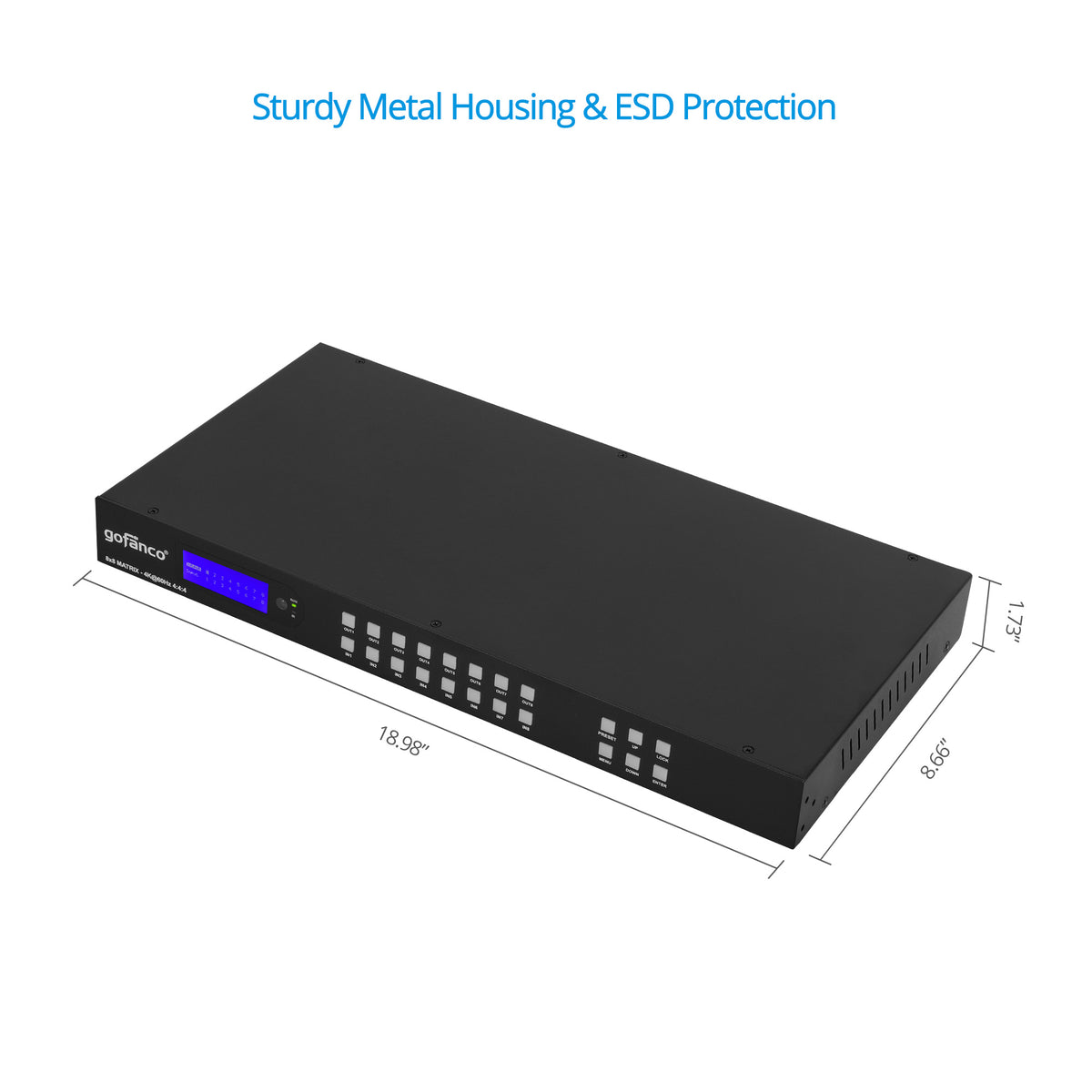 8x8 HDMI 2.0 Matrix with LCD