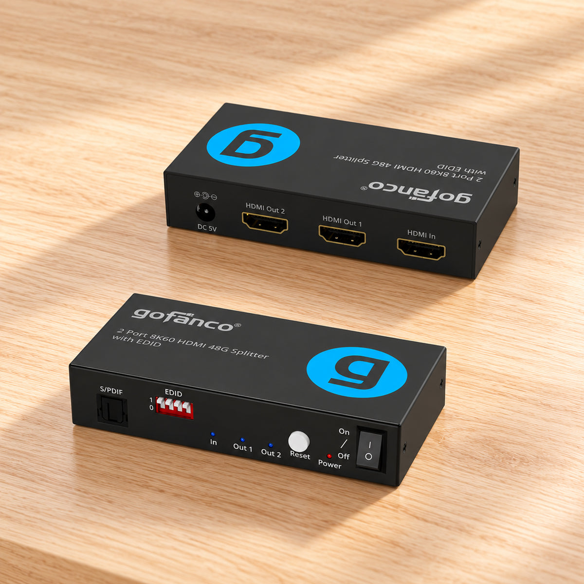 2 Port 8K60 HDMI 48G Splitter with EDID