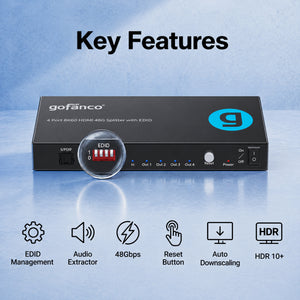 4 Port 8K60 HDMI 48G Splitter with EDID