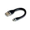 Flexible Micro USB to USB Charging Cable 15cm – Black (mUSB15cm)