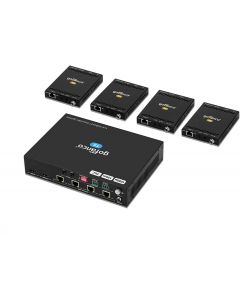 1x Transmitter and 4x Receiver HDBaseT HDMI Extender Splitter gofanco