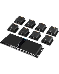 1x transmitter and 8x receiver hdmi extender splitter gofanco