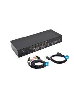 4-Port 1080p KVM with Mouse Roaming and USB 3.0 Hub (PRO-KVMaud4P-RM)