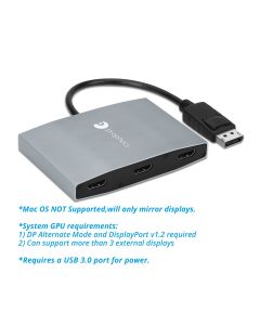 1x3 DisplayPort to HDMI MST Hub (PRO-MSTDP3HD)