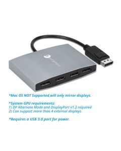 1x4 DisplayPort MST Hub (PRO-MSTDP4DP)