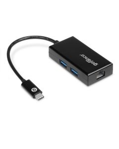 male USB-C to 2x USB 3.0 hub and gigabit ethernet adapter gofanco