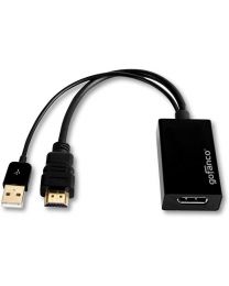 Male HDMI to Female DisplayPort with USB Power adapter converter gofanco