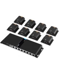 1x transmitter and 8x receiver hdmi extender splitter gofanco