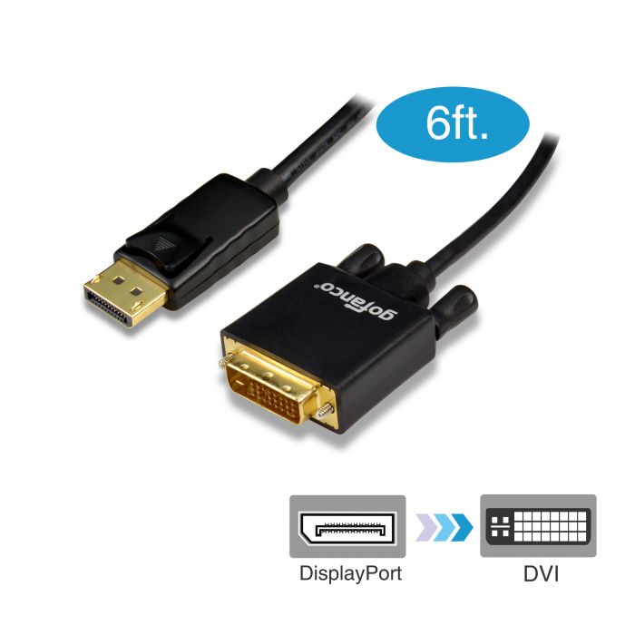 Displayport to DVI-D Single Link Adapter Cable, 6-ft.