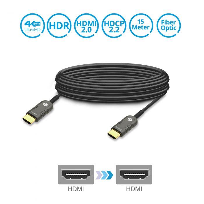 cabriolet elektropositive Cyberplads 50 ft. HDMI 2.0 Fiber Optic Cable (4K, HDR, 18Gbps) | gofanco