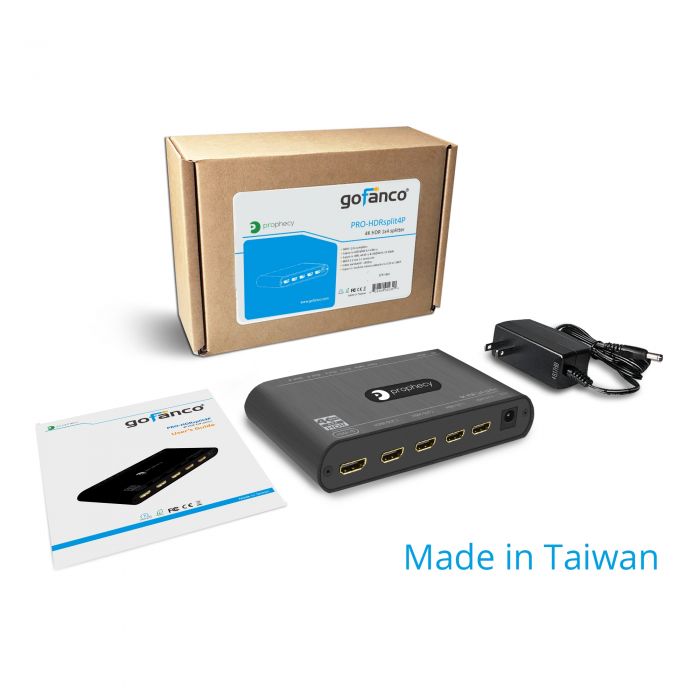 Prophecy 4-Port HDMI Splitter (4K, HDR, Downscaling) | gofanco