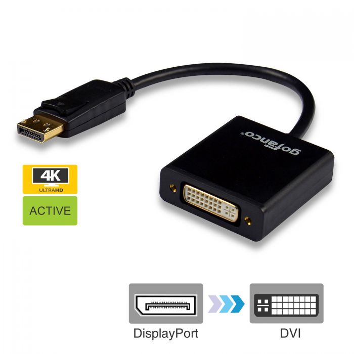 DisplayPort to DVI Active Adapter (Converter) gofanco