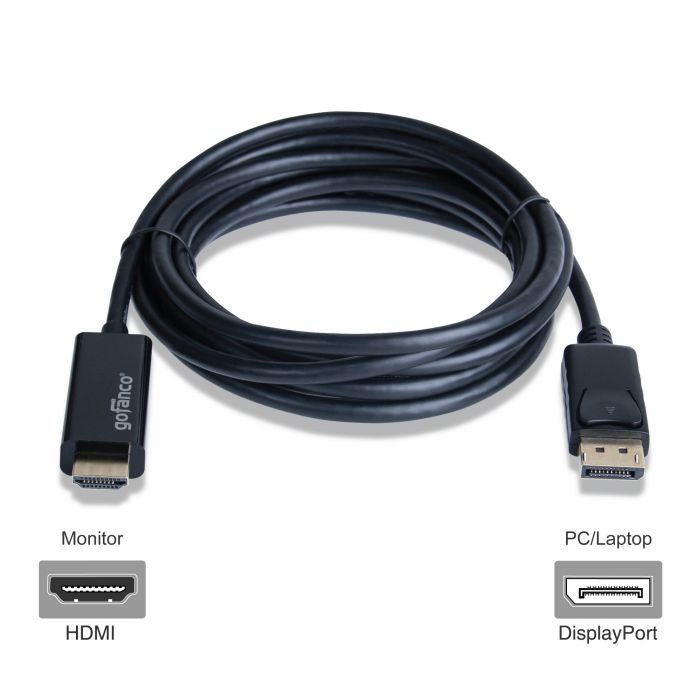 DisplayPort to HDMI Cable Adapter, 10 ft, Black