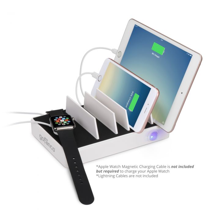 EdgeS 5-Port USB Charging Station Organizer (White) gofanco