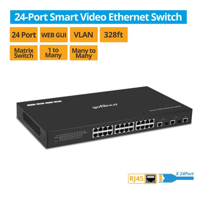 24-Port Smart Video Ethernet Network Switch Version 2 | gofanco