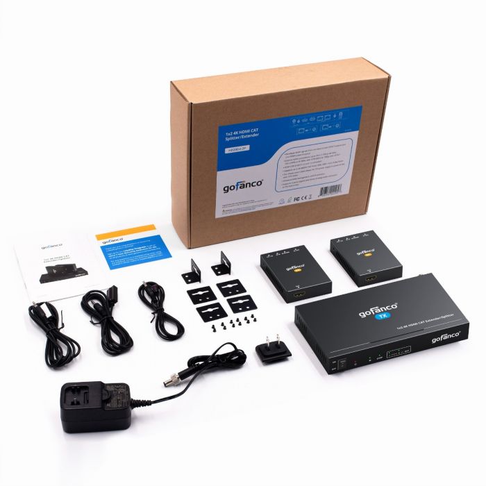 1x2 HDMI 2.0 CAT Extender/Splitter – 70m (HD20Ext-2P)