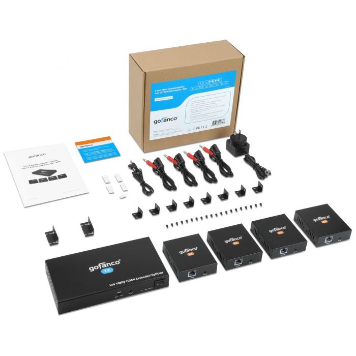 4-Port HDMI Extender/Splitter Over CAT5e/6 (165 ft.) w/ Loopout