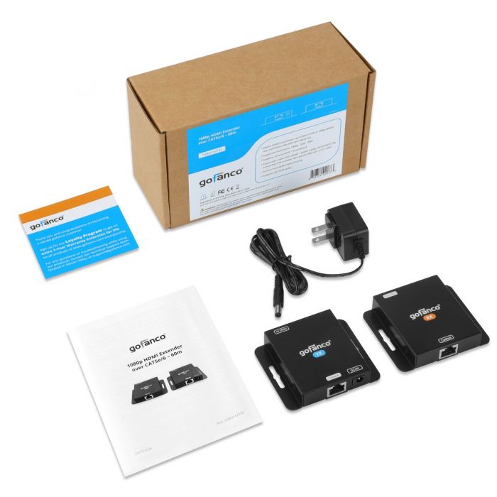 HDMI Extender Over Cat5e/6 w/ IR 1080p (Up to 165 ft.) | gofanco