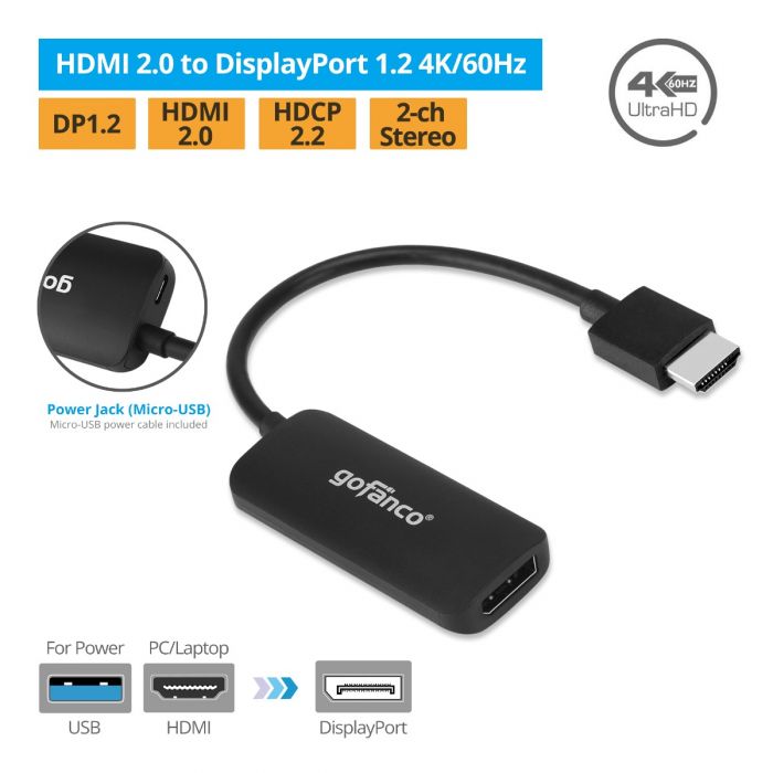 HDMI 2.0 A - D Micro