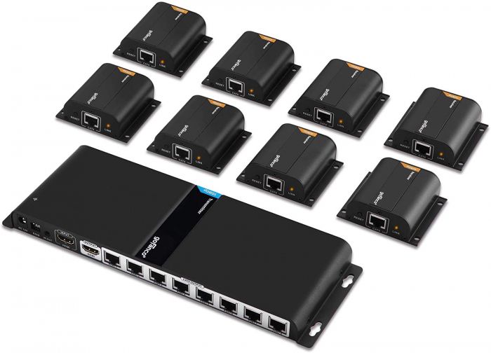 8-Port HDMI Extender/Splitter Over CAT5e/6 (130 ft.) w/ Loopout