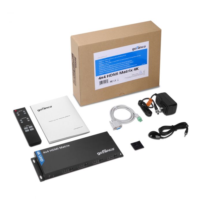 4x4 HDMI Matrix Switch/Splitter with IR Remote (4K) | gofanco
