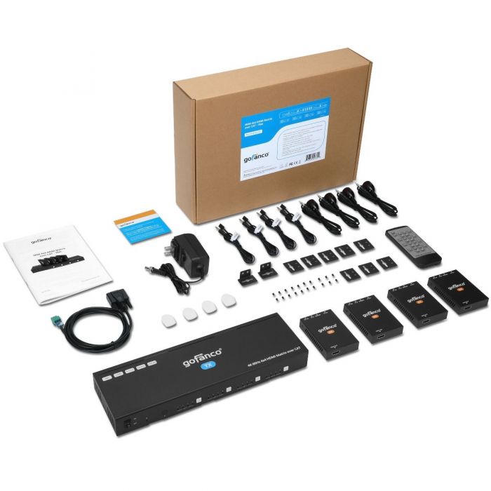 格安！！gofanco 4K 4x4 HDMIマトリックススプリッタ/スイッチ 4x4 HDMI 2.0 Matrix 4K (Matrix44-HD20)