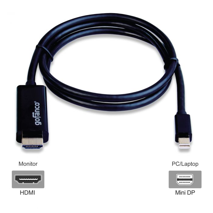 3 ft. Mini DisplayPort v1.2 to HDMI Cable Adapter 4K