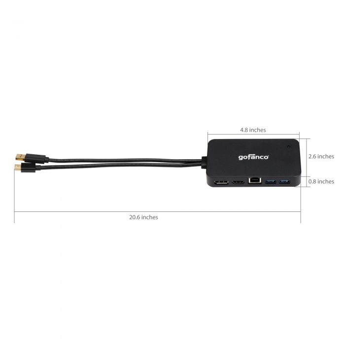 gofanco Prophecy Mini DisplayPort 4K Video Dock // Docking Station PC HDMI 1.4 4K @30Hz USB 3.0 /& Gb Ethernet Adapter Hub for Surface Pro 2//3//4//5 or 4K @60Hz DP 1.2 and MacBook Windows /& Mac