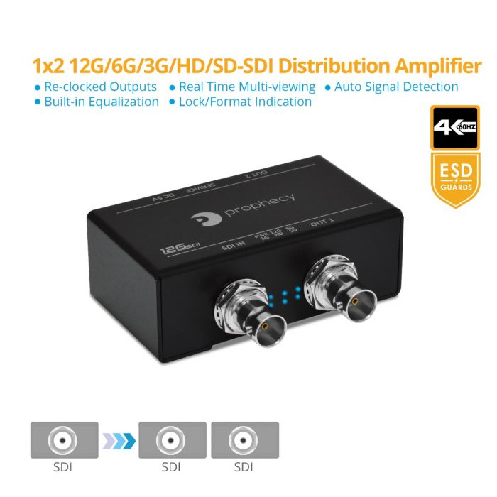 1x2 12G-SDI Splitter 230 ft. (4K@60Hz) | gofanco