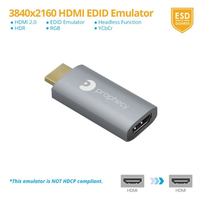 HDMI EDID Emulator Passthrough Adapter 3840x2160 (PRO-EDID4K) HDMI EDID Emulator Passthrough Adapter 3840x2160 (PRO-EDID4K)