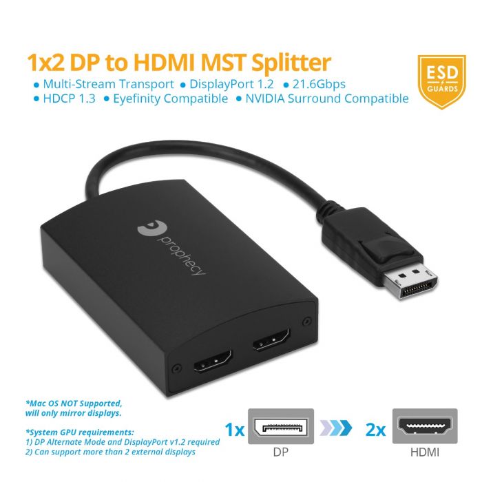 1x2 HDMI DisplayPort Multi-Monitor Adapter | gofanco