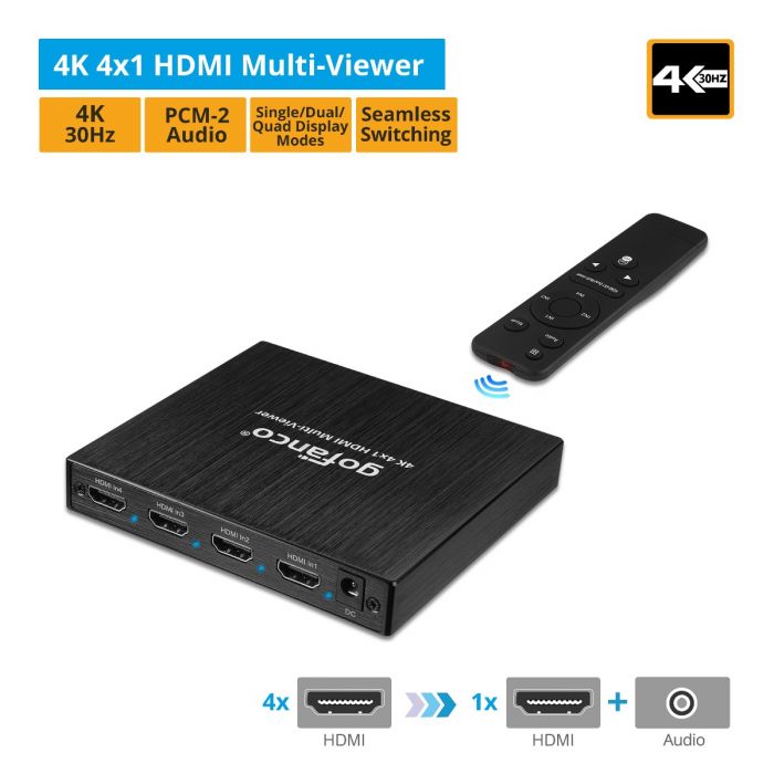 4K30 4x1 HDMI Multi-Viewer (QuadView4K)