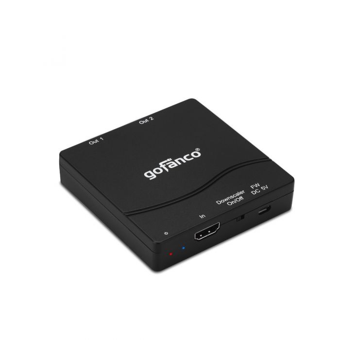 2-Port 4K HDR10 HDMI Splitter with Scaler gofanco