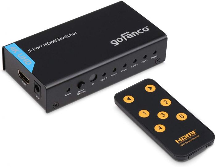 5-Port HDMI with Remote (4K) | Gofanco