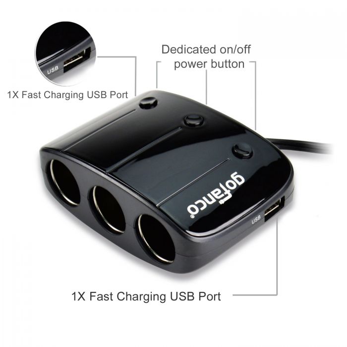 3 socket cigarette lighter