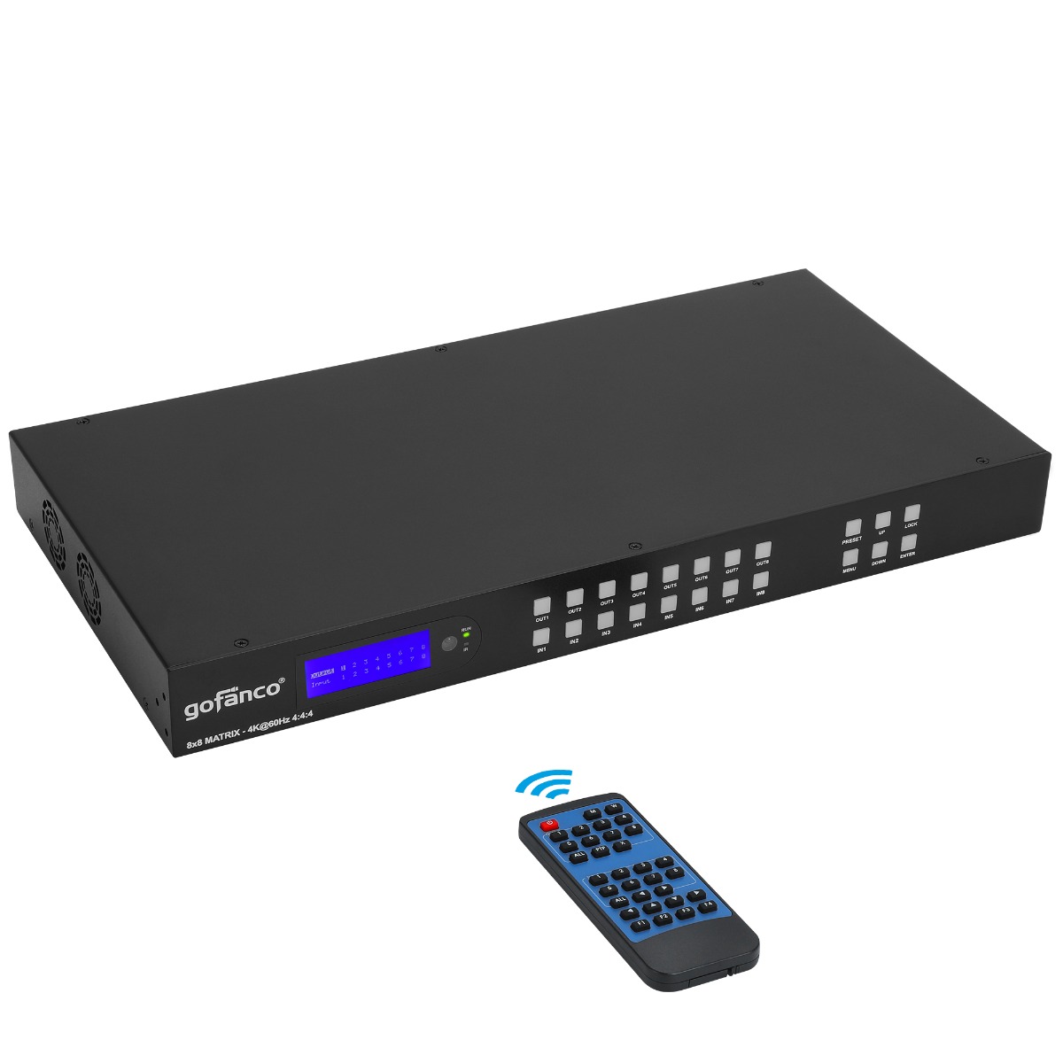 格安！！gofanco 4K 4x4 HDMIマトリックススプリッタ/スイッチ 4x4 HDMI Matrix w/ Downscaling Resolution (4K HDR) | gofanco