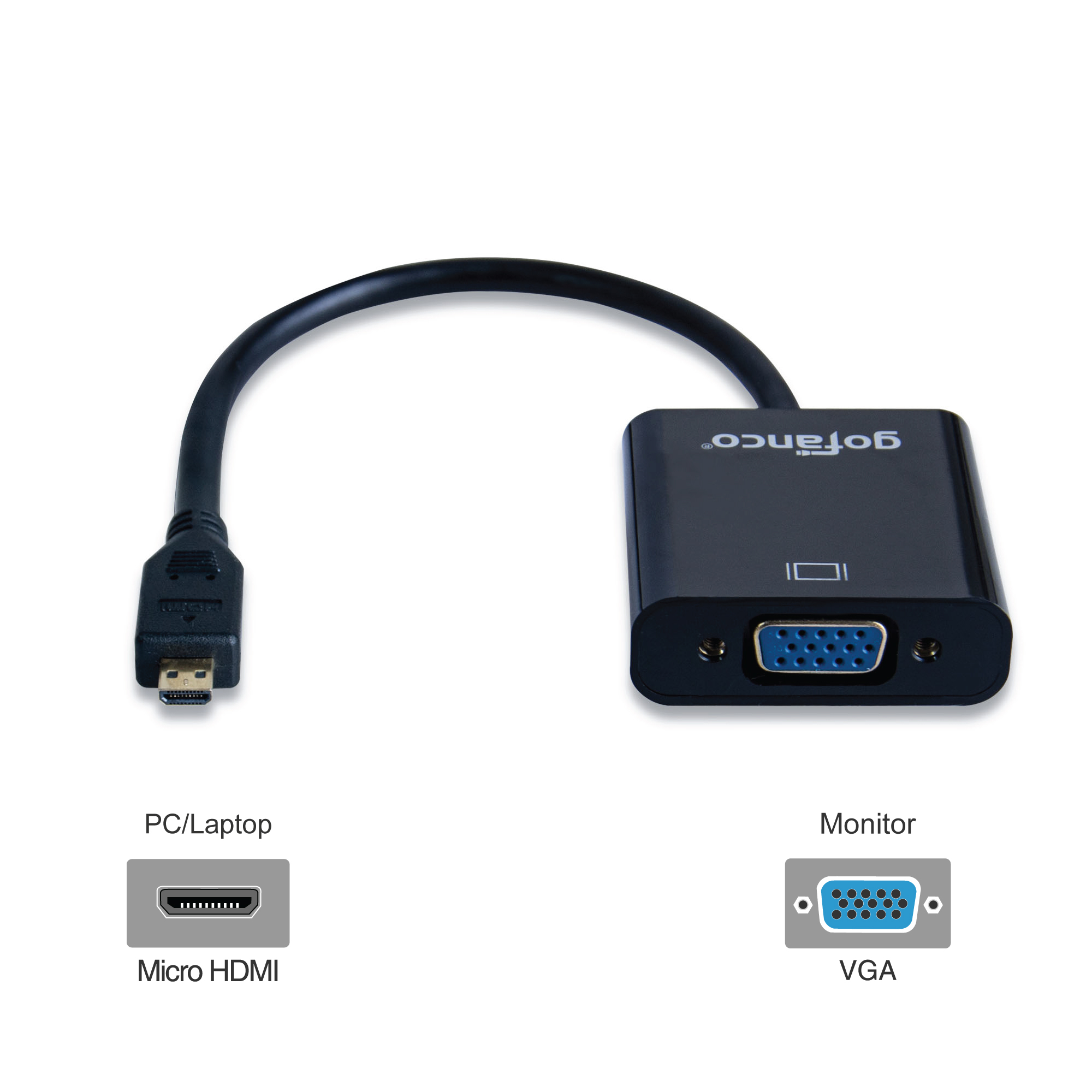 Cable Matters 113046-BLACK HDMI to VGA with Micro-USB Power (Black