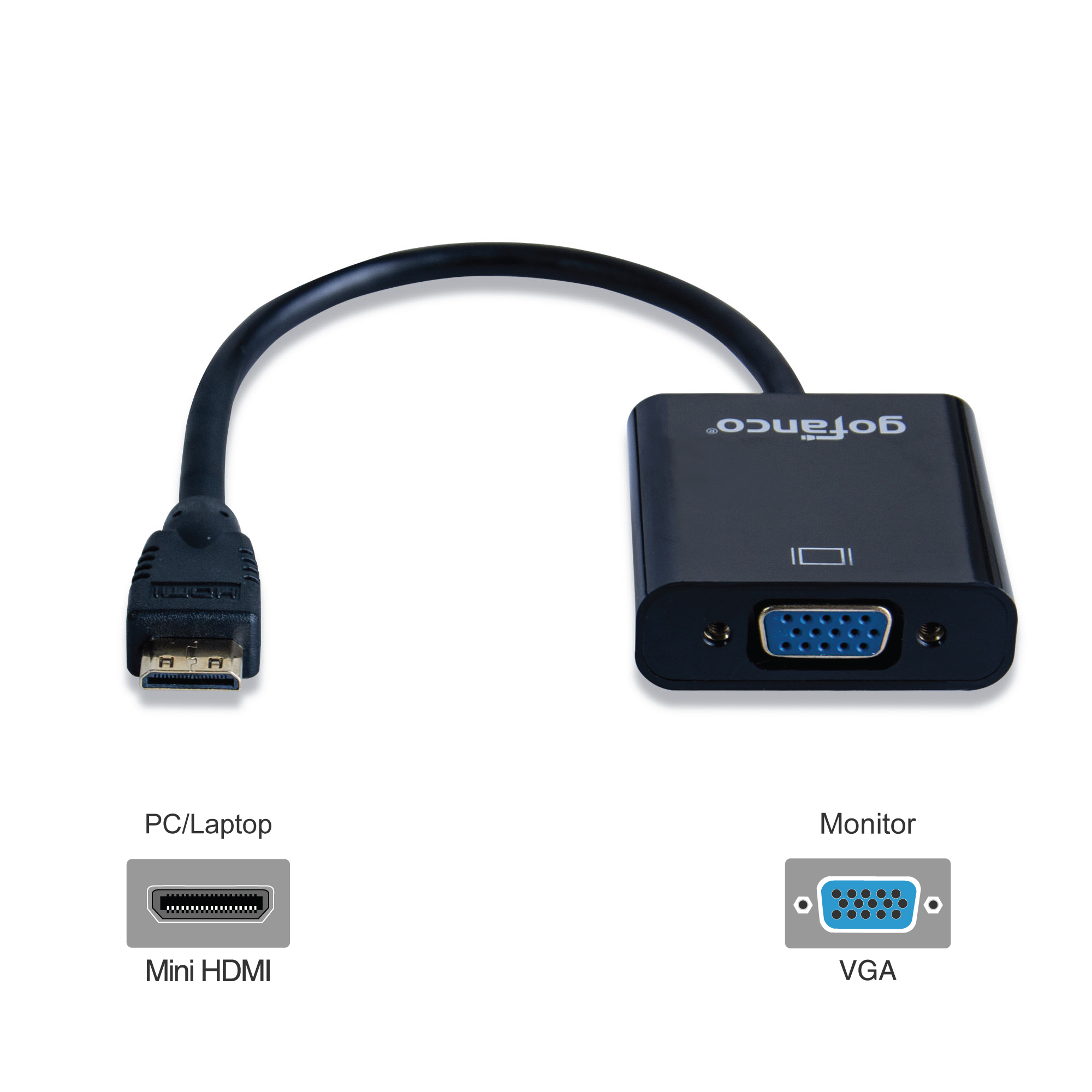 Samme medarbejder forsinke Mini HDMI to VGA Adapter 1080p | gofanco