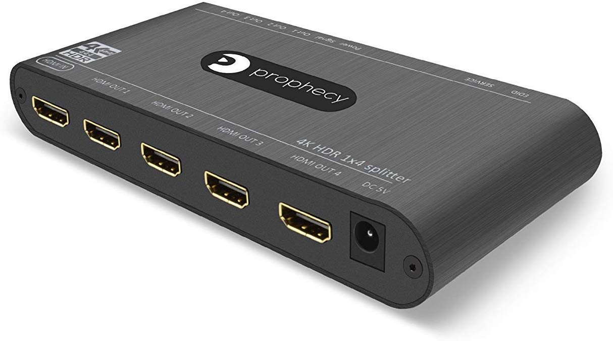 Prophecy 4-Port HDMI Splitter (4K, HDR, Downscaling)