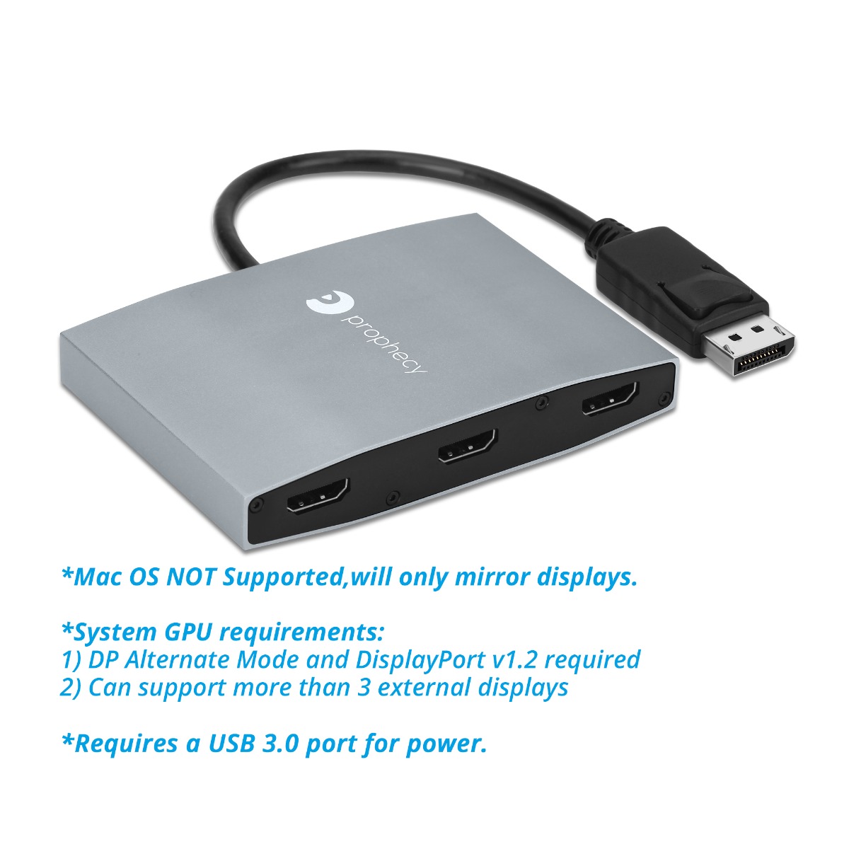Afspejling Vend om Tablet 1x3 DisplayPort to HDMI MST Multi-Monitor Adapter | gofanco